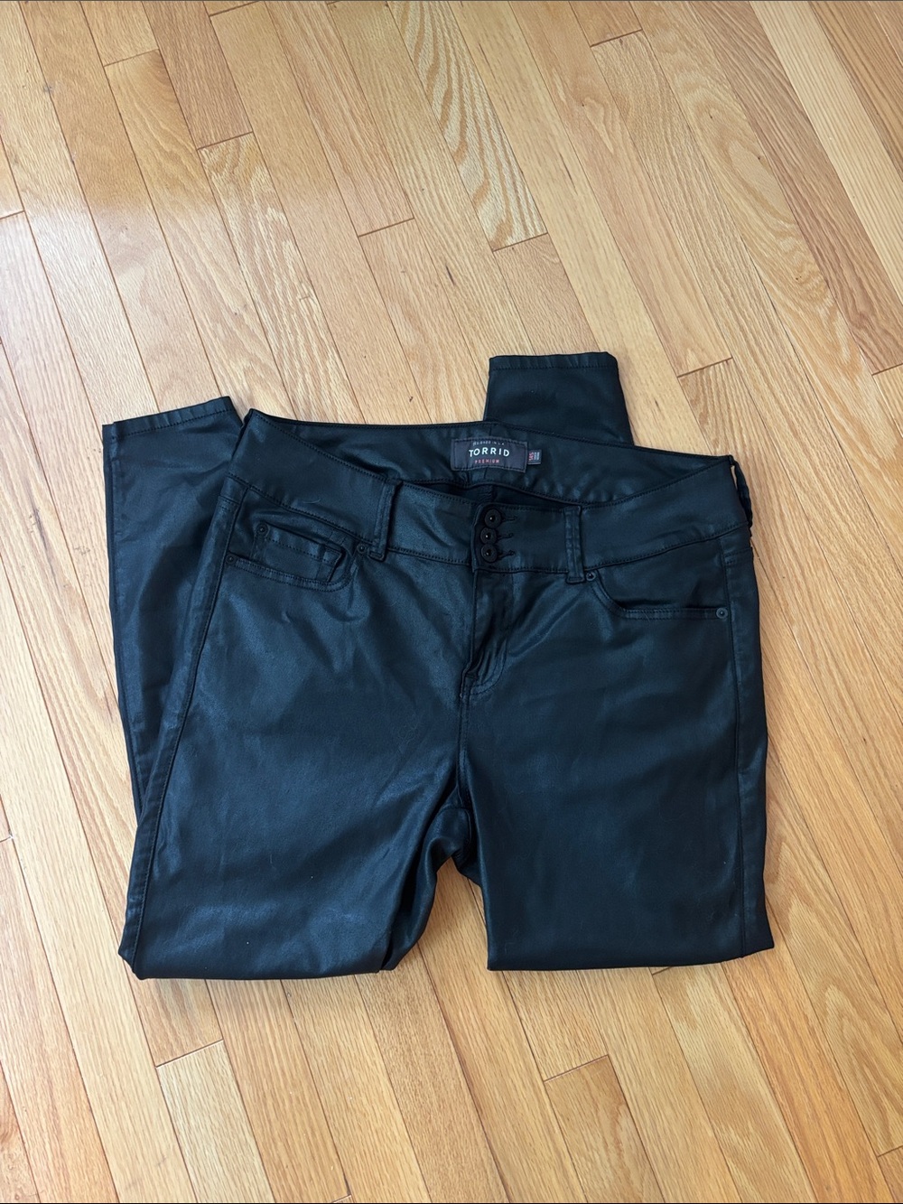 Torrid Coated Black Jeggings SHORT